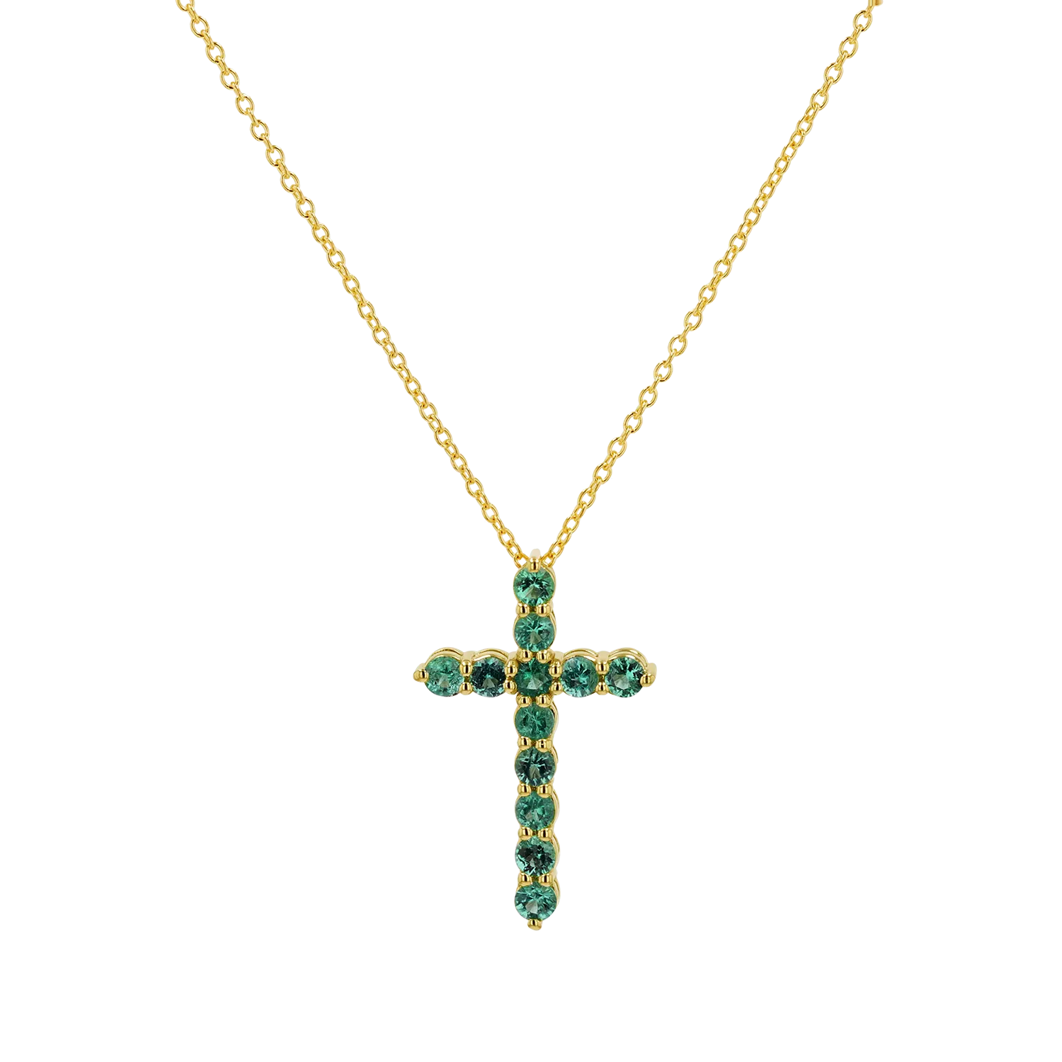 Emerald Cross Necklace