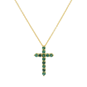 Emerald Cross Necklace