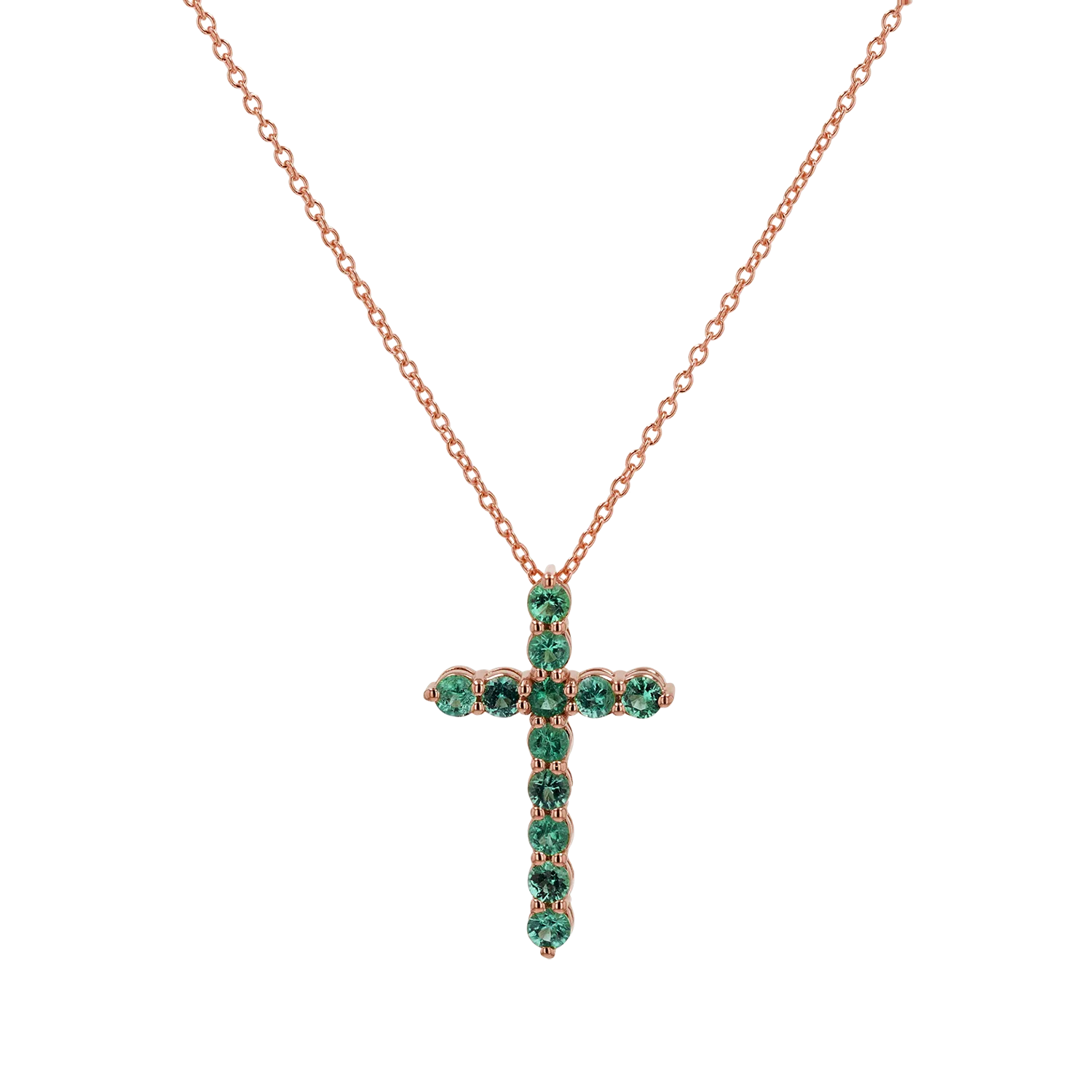 Emerald Cross Necklace