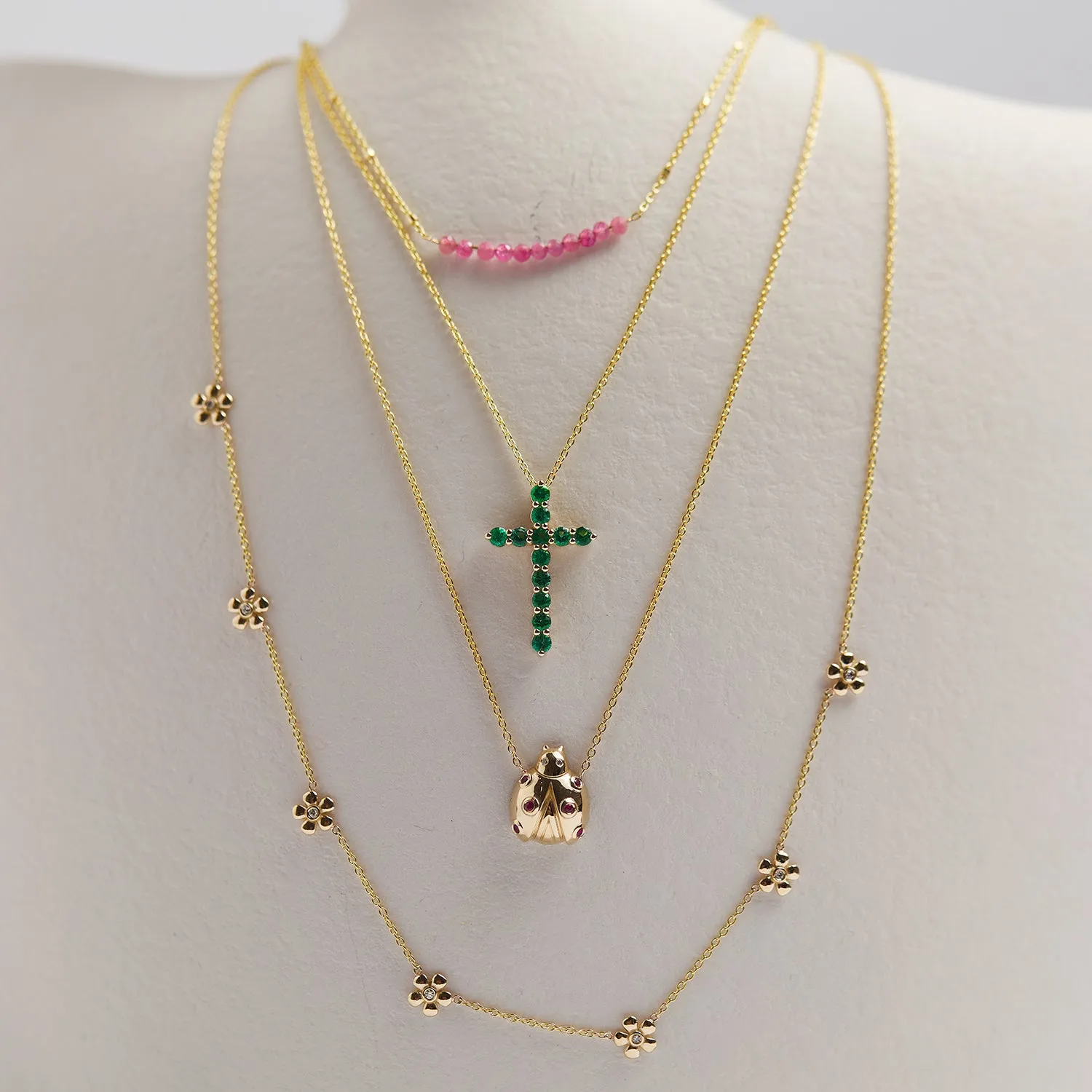 Emerald Cross Necklace