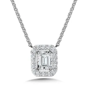 EMERALD-CUT, DIAMOND STAR, HEAVENLY HALO PENDANT