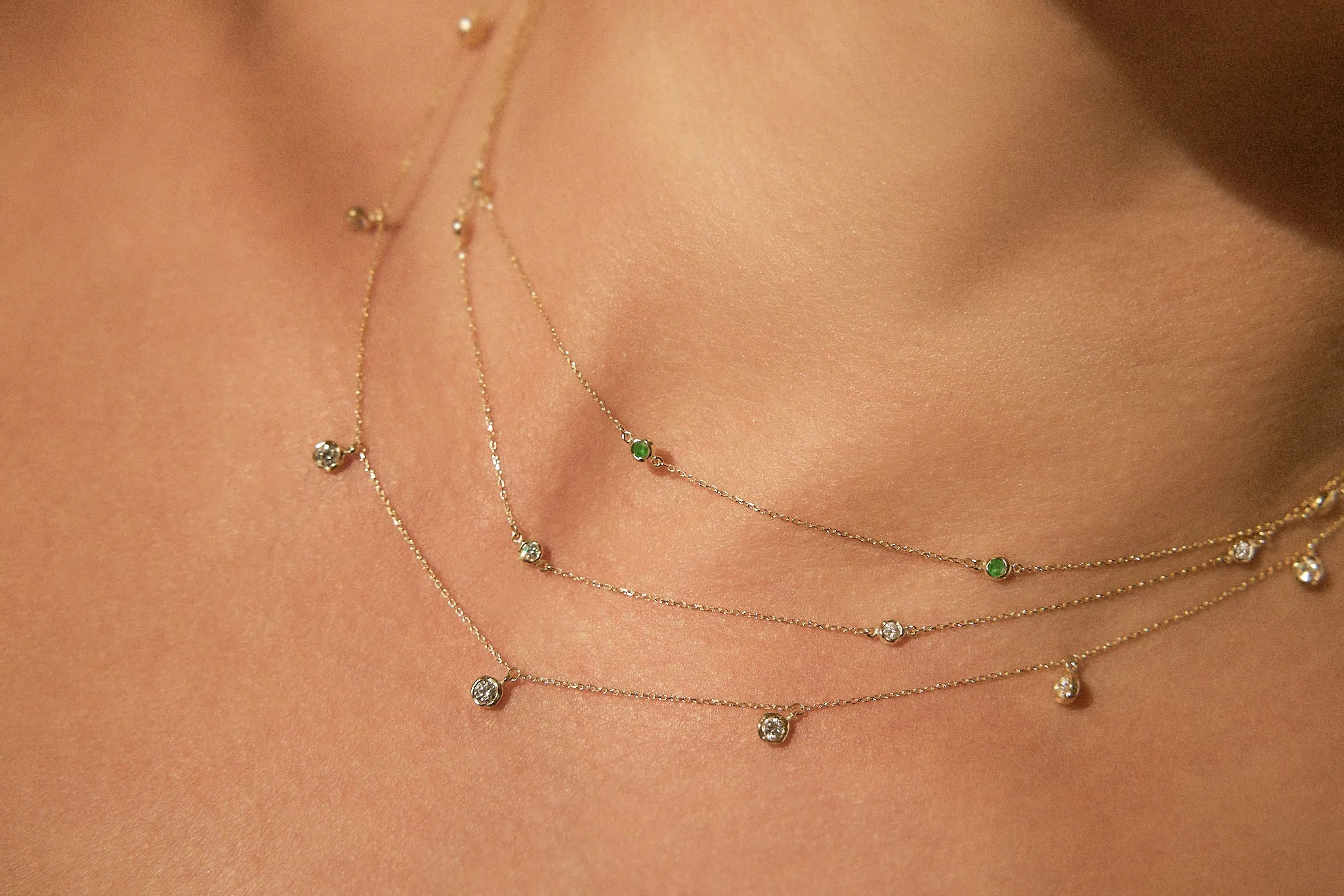 Emerald Station Droplet Necklace