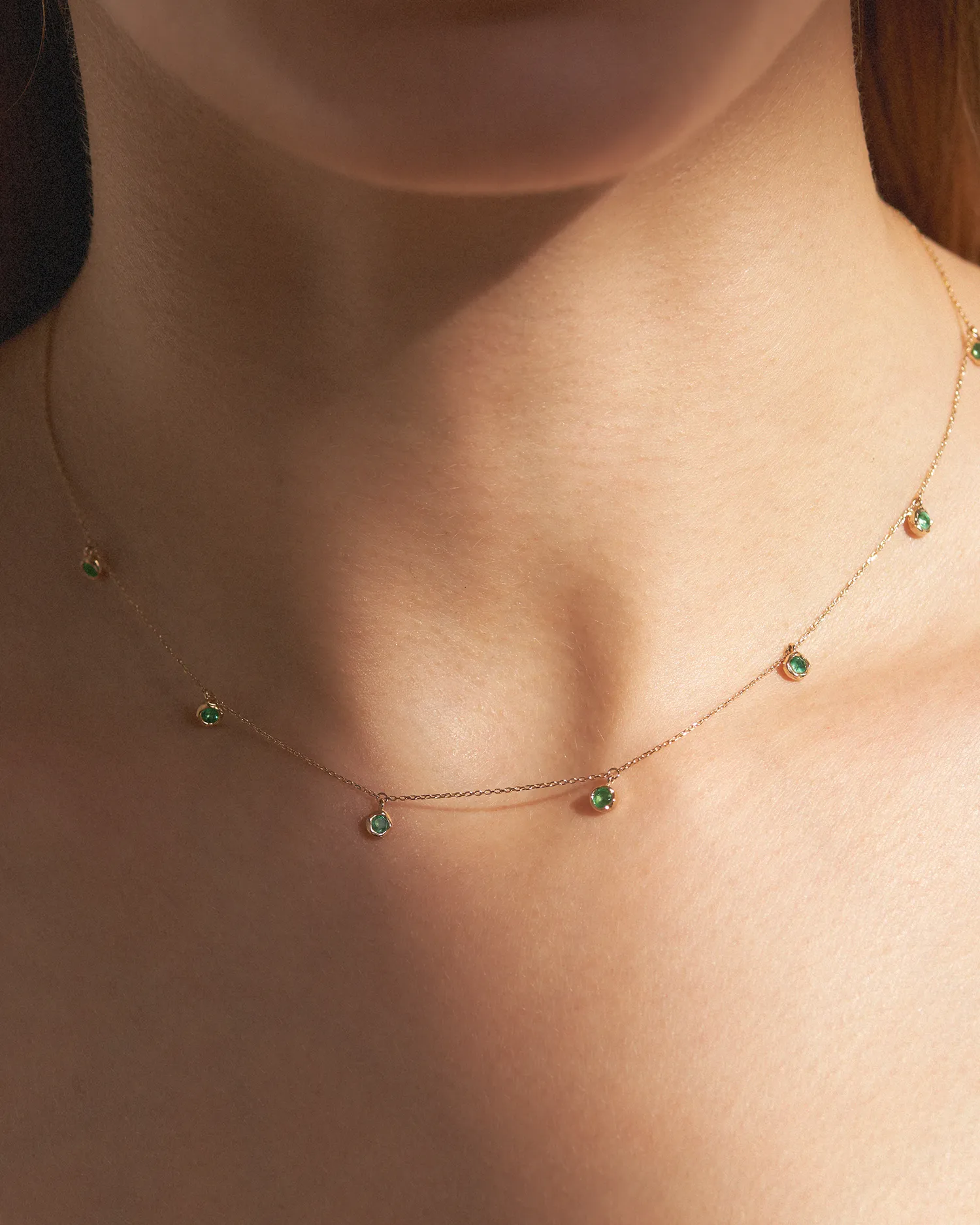 Emerald Station Droplet Necklace