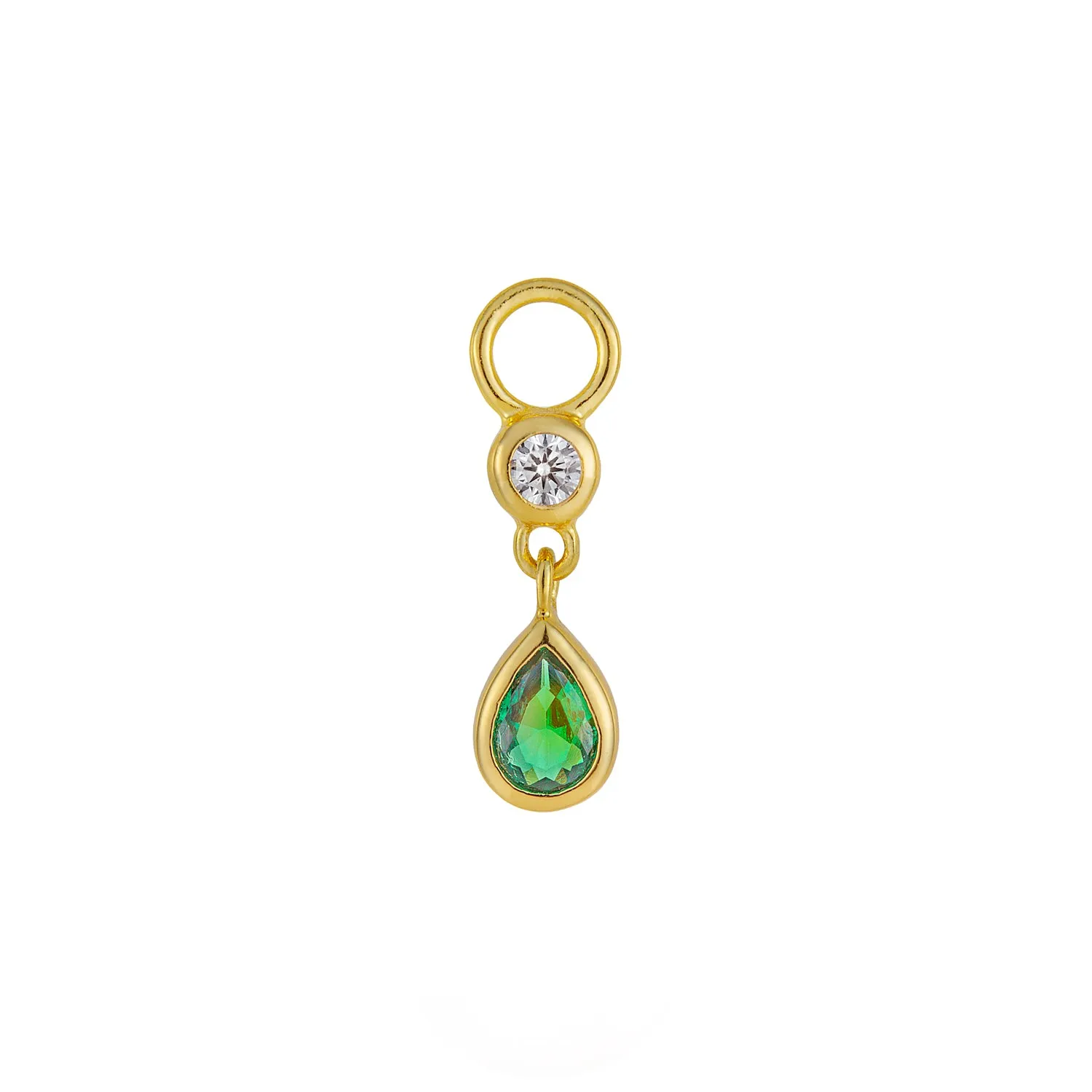 Emerald Teardrop Charm