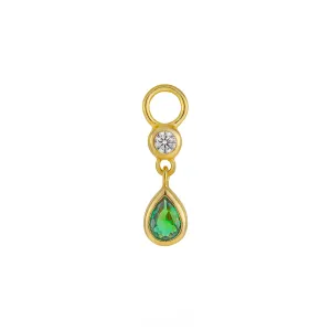 Emerald Teardrop Charm