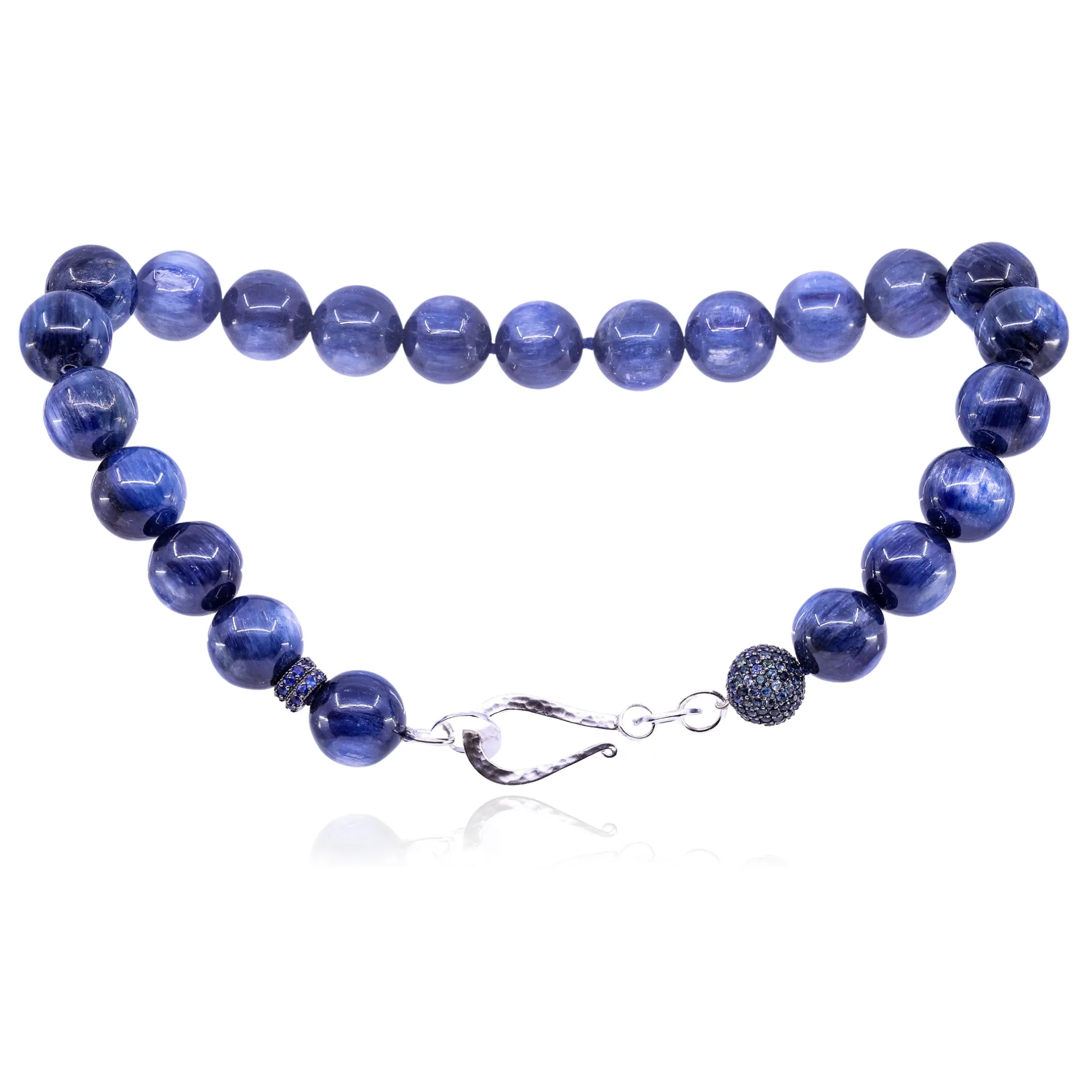 EXCLUSIVELY NINA STERLING SILVER KYANITE SAPPHIRE NECKLACE