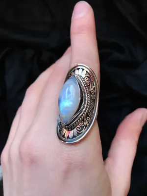 Eye of The Divine Moonstone Ring