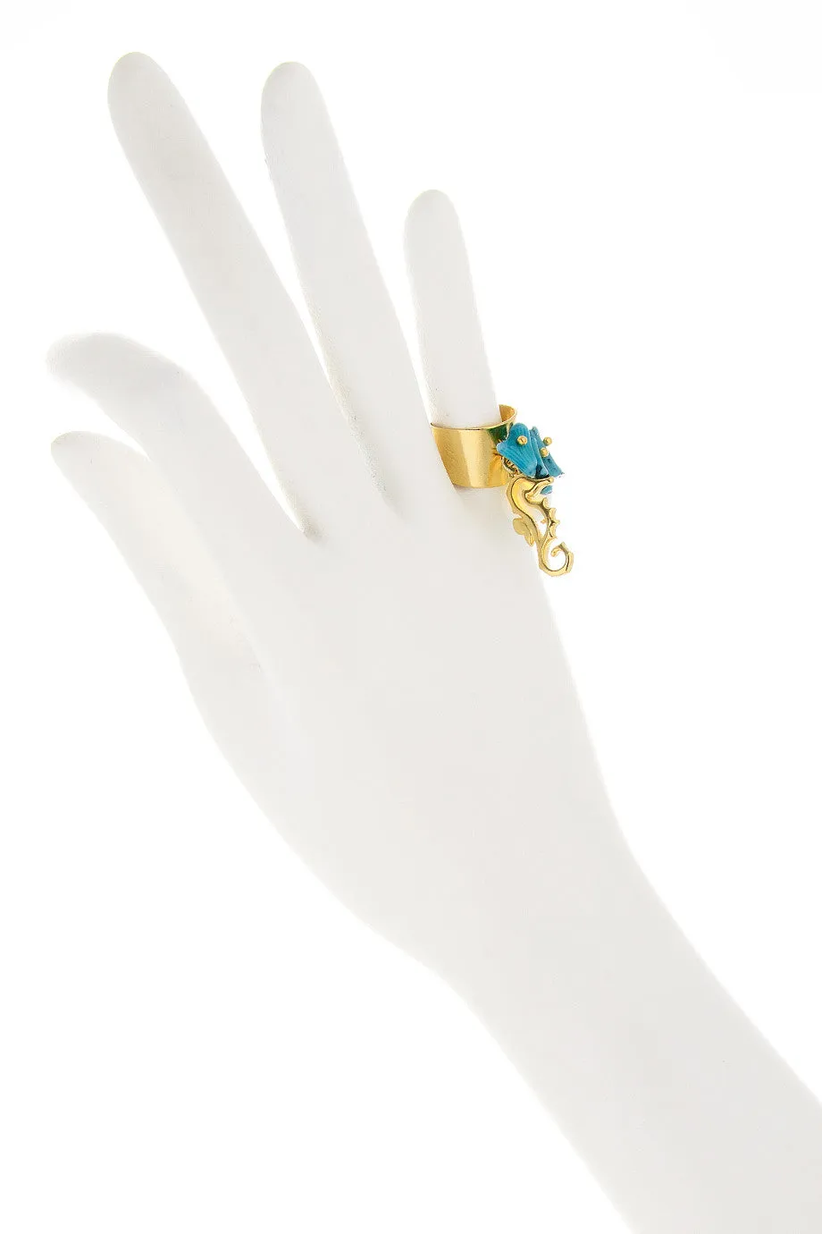 FABIO TOSI SEA HORSE Turquoise Chevalier Ring