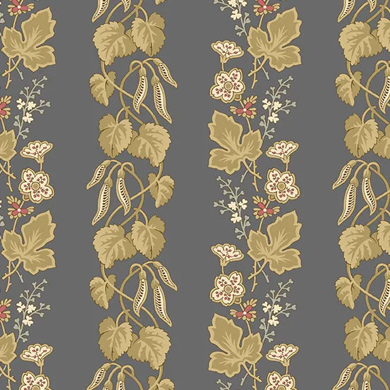 Fabric SLATE BLEEDING HEART from Moonstone Collection by Edyta Sitar for Andover, A-9447-C