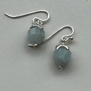 Faceted green amethyst earrings