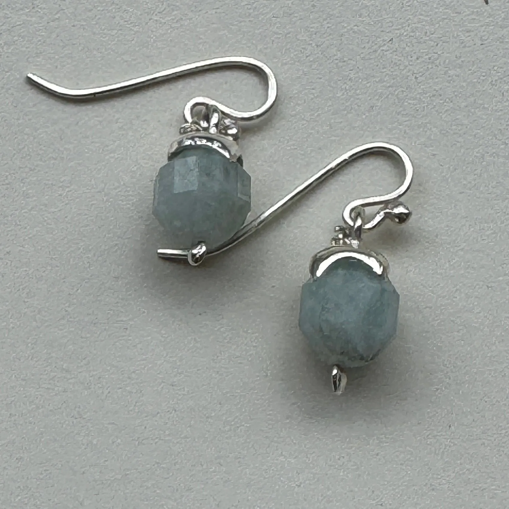 Faceted green amethyst earrings