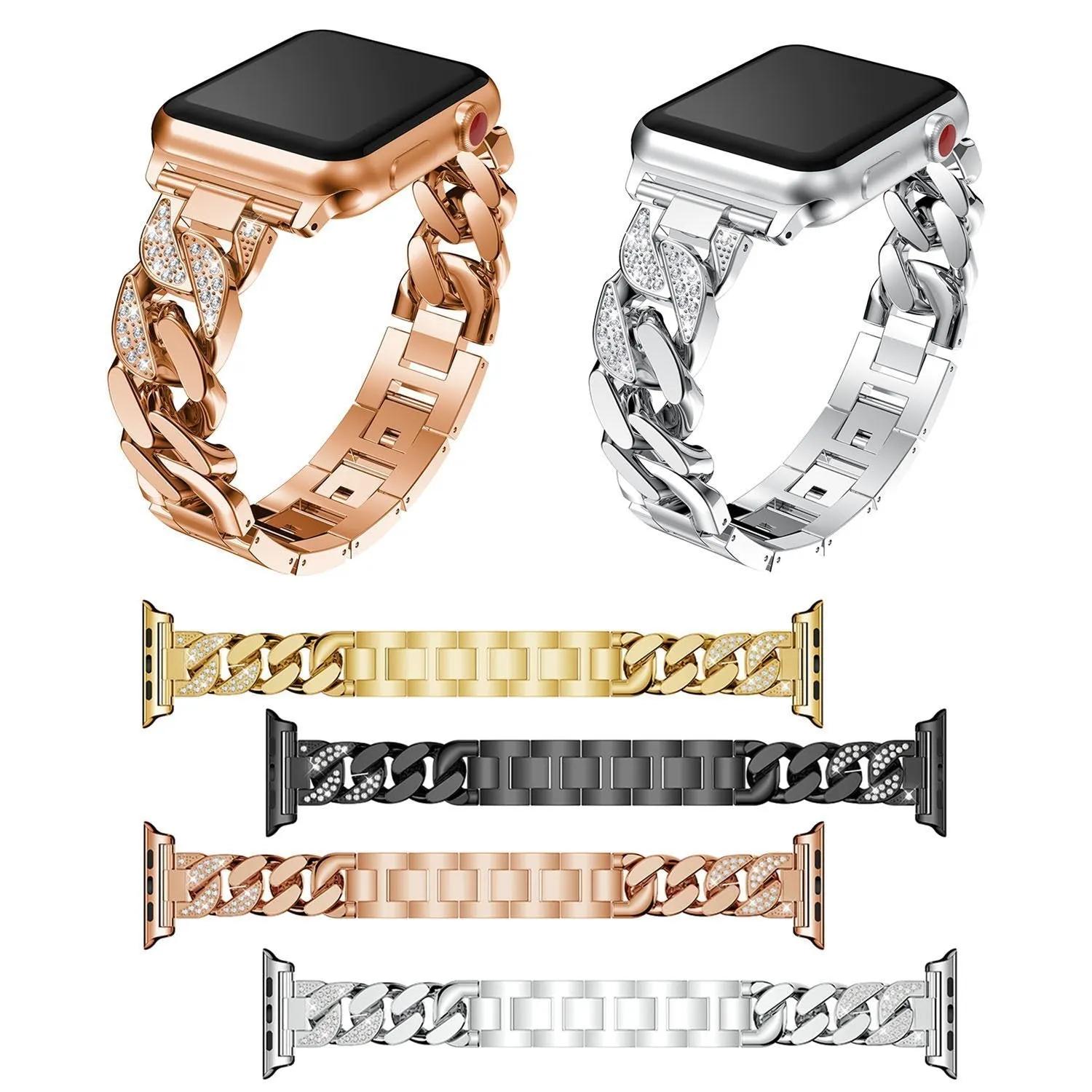 Fashionable Diamond Cowboy Chains Strap Metal Link Series 7 6 5