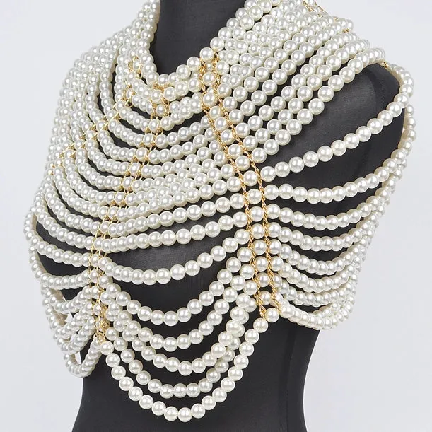 Faux Pearl Body Chain