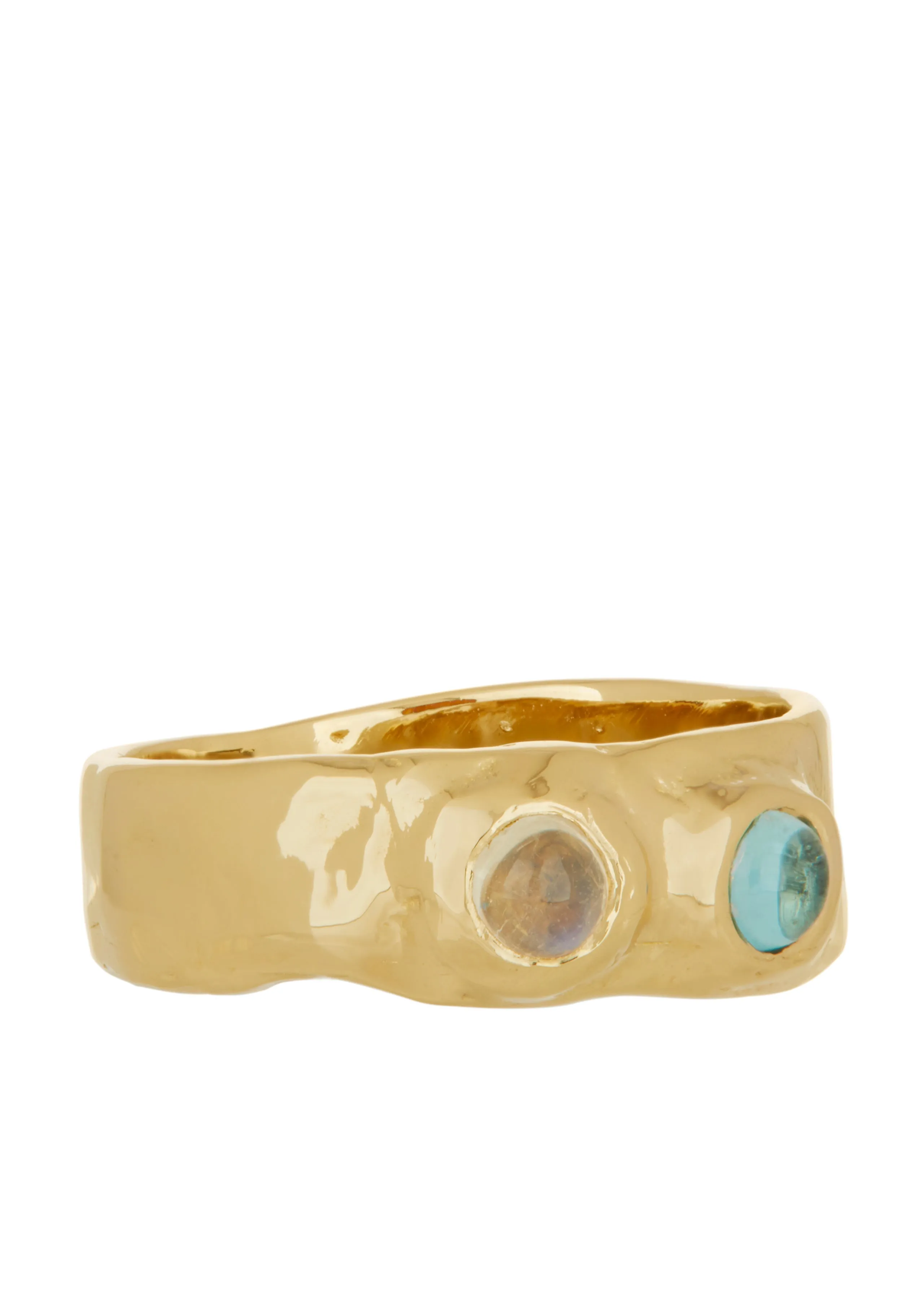 Felt Ring Divine 14k - Moonstone & Blue Topaz