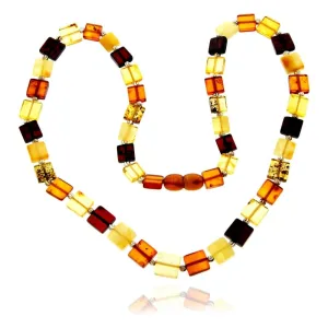 Genuine Baltic Amber Square Shaped Luxurious Necklace - NESQ9