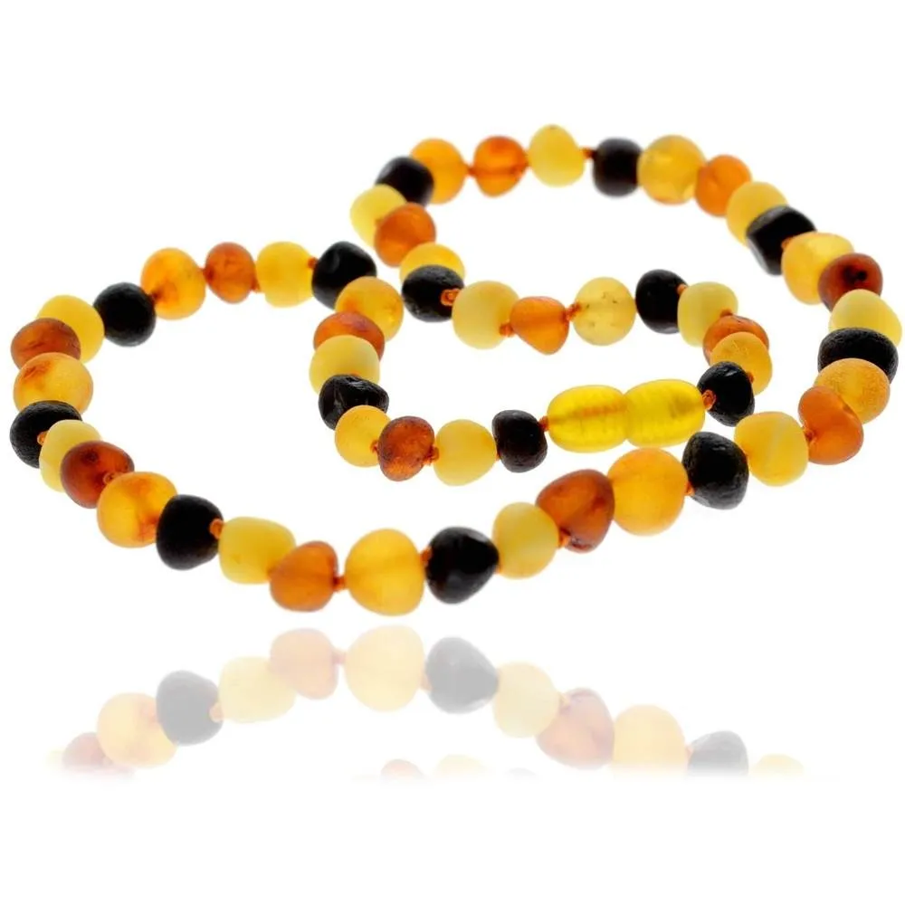 Genuine Baltic Amber Unpolished Raw Baroque 8-10 mm Beaded Necklace in various colours & sizes. All beads knotted in between.