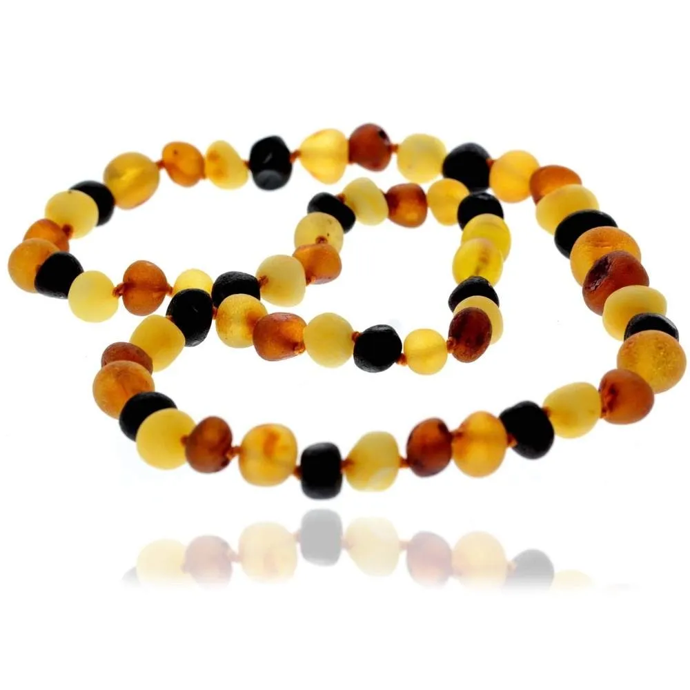 Genuine Baltic Amber Unpolished Raw Baroque 8-10 mm Beaded Necklace in various colours & sizes. All beads knotted in between.