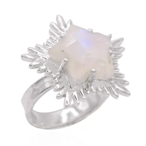 Gigi Moonstone Spiky Star Ring | 925 Sterling Silver