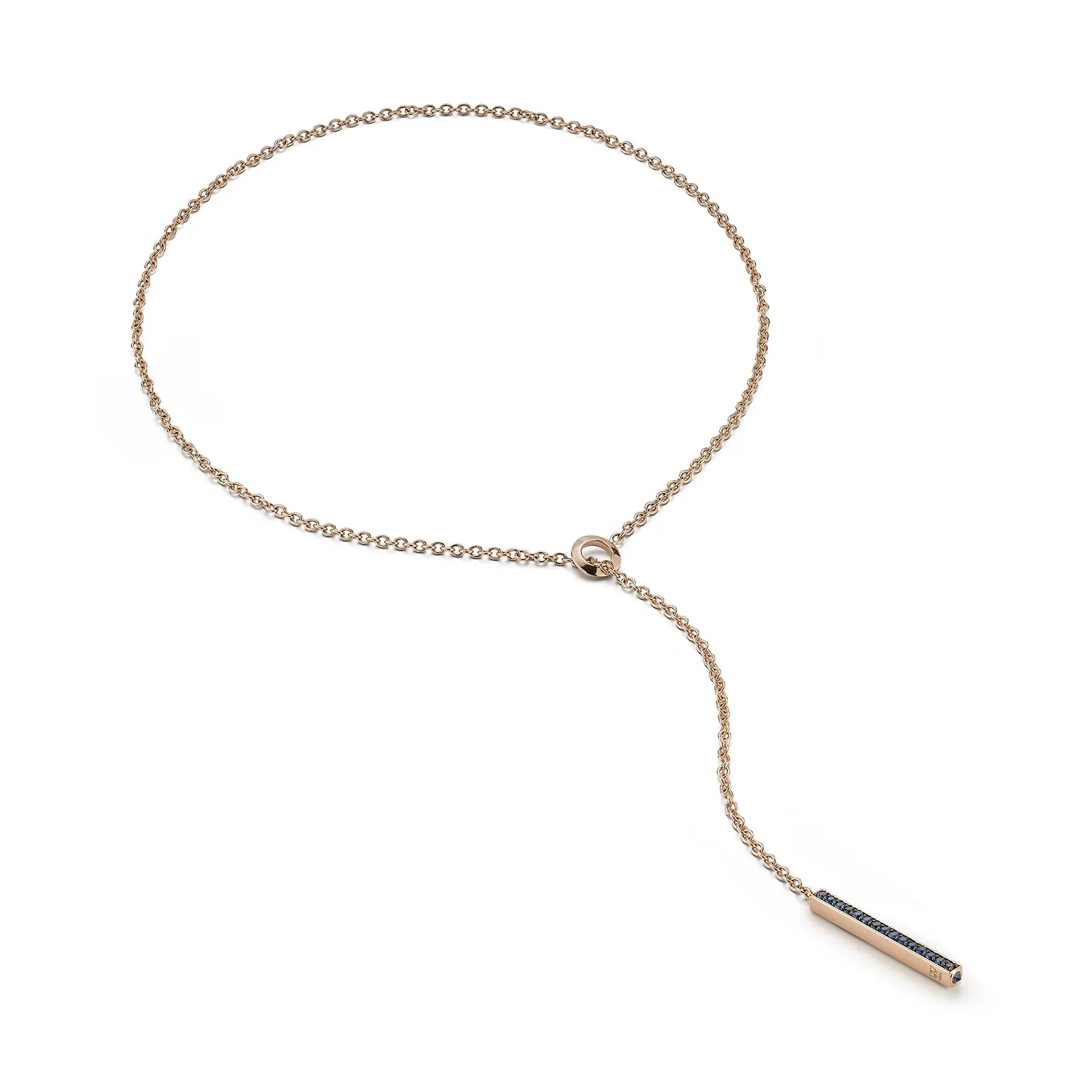 GRANT 18K GOLD AND SAPPHIRE BAR NECKLACE