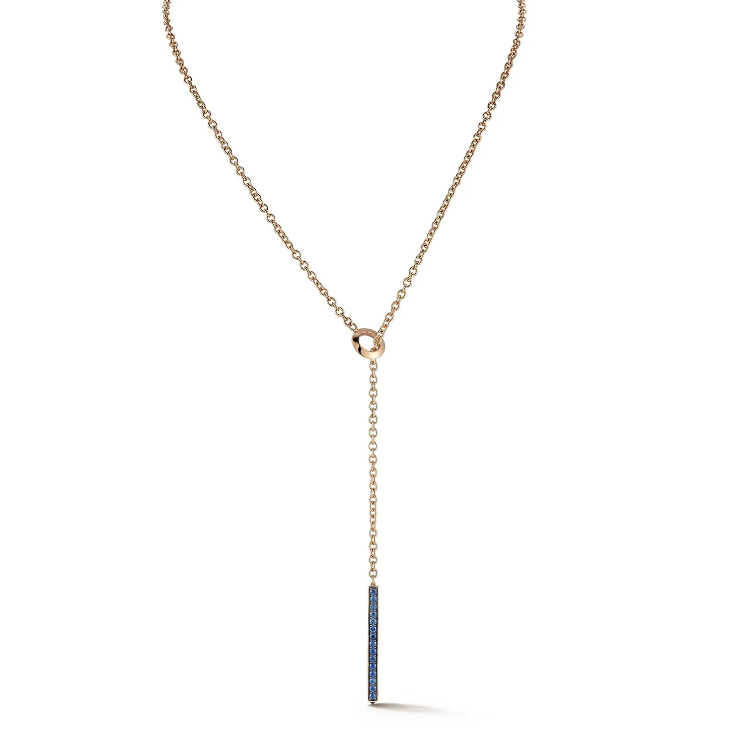 GRANT 18K GOLD AND SAPPHIRE BAR NECKLACE