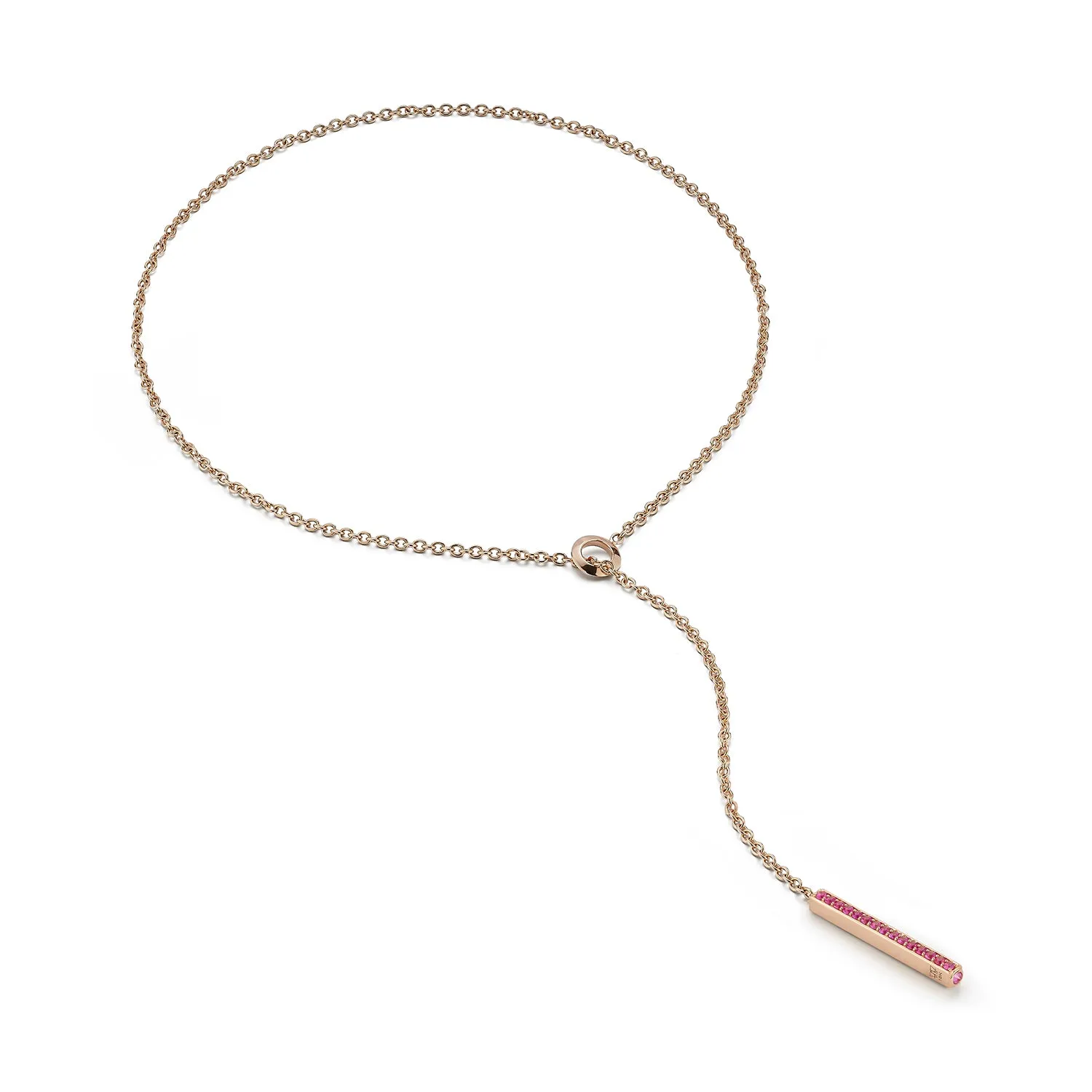 GRANT 18K GOLD AND SAPPHIRE BAR NECKLACE