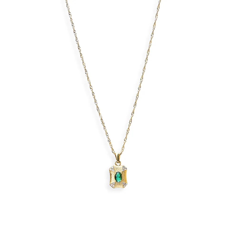 Green Emerald Oval Cut Pendant