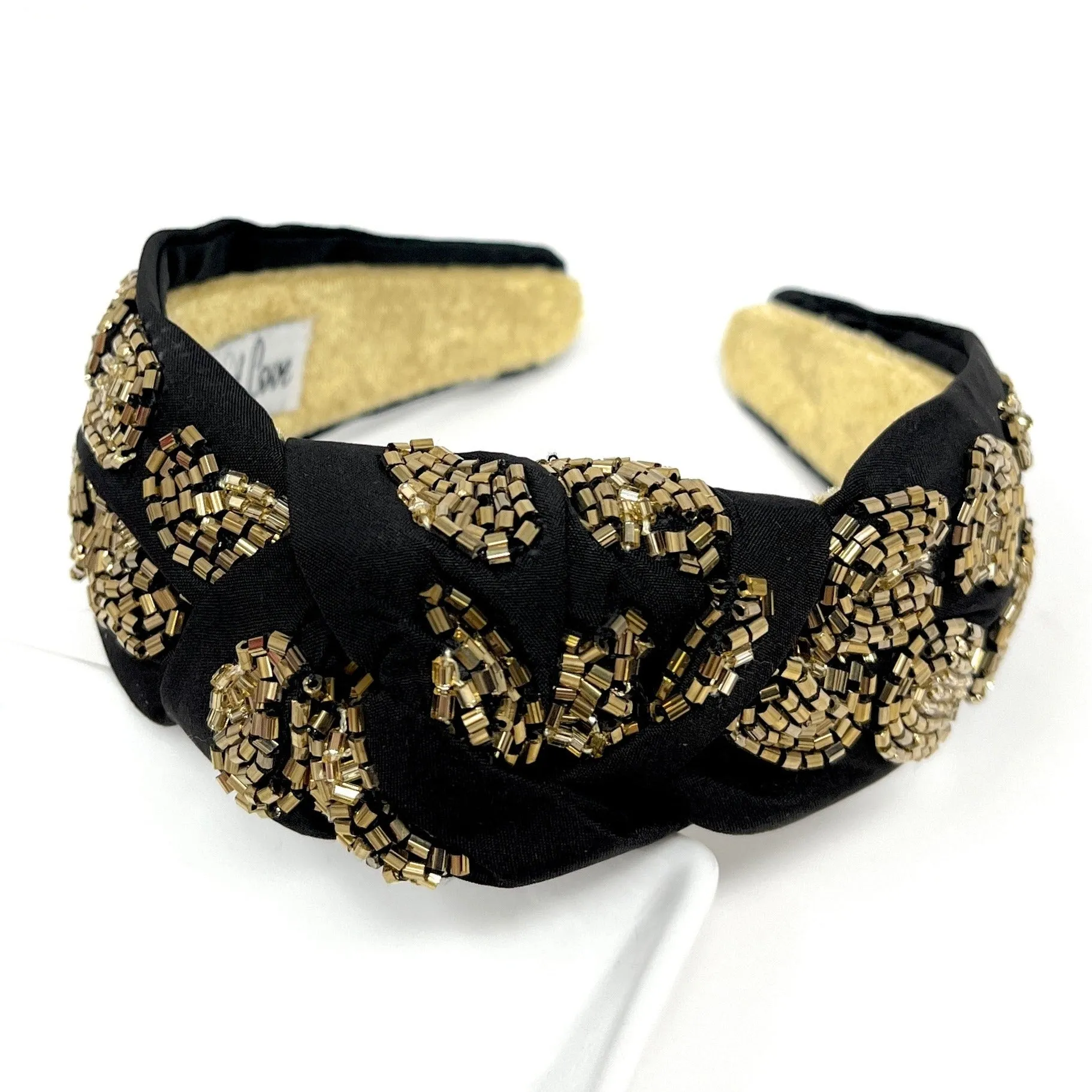 Hand Beaded Leopard Knot Headband