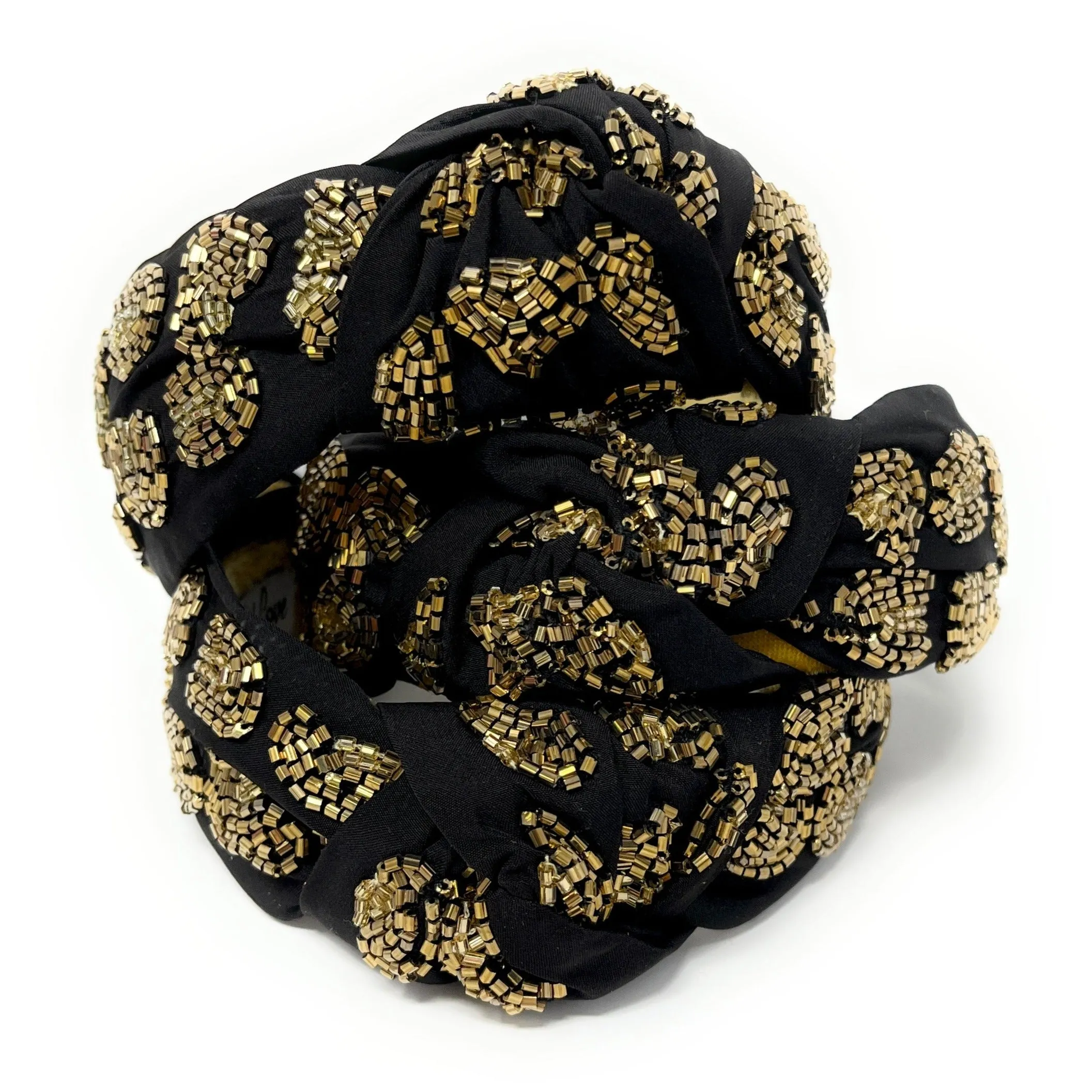 Hand Beaded Leopard Knot Headband