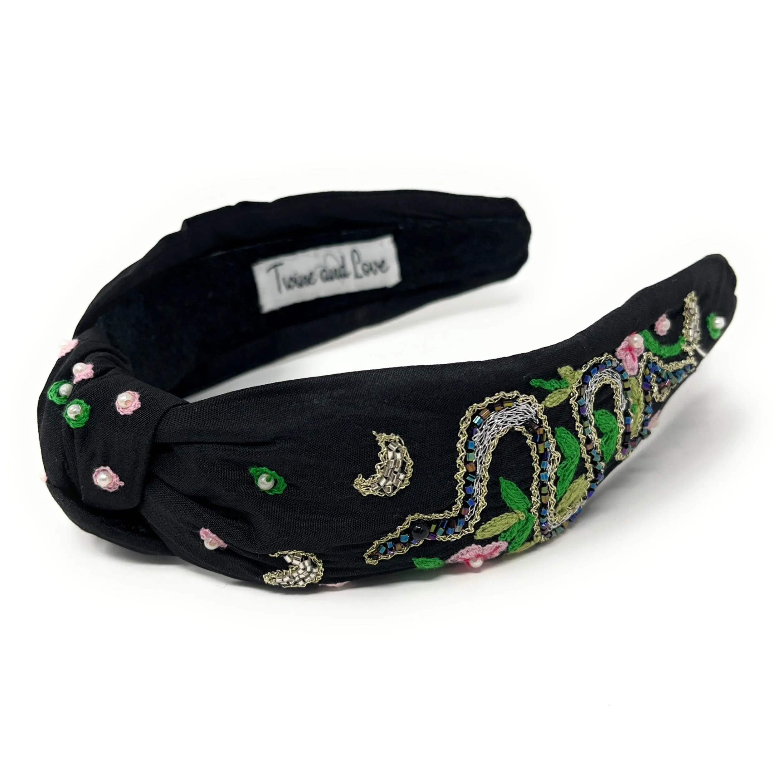 Hand Beaded Snake Top Knot Headband