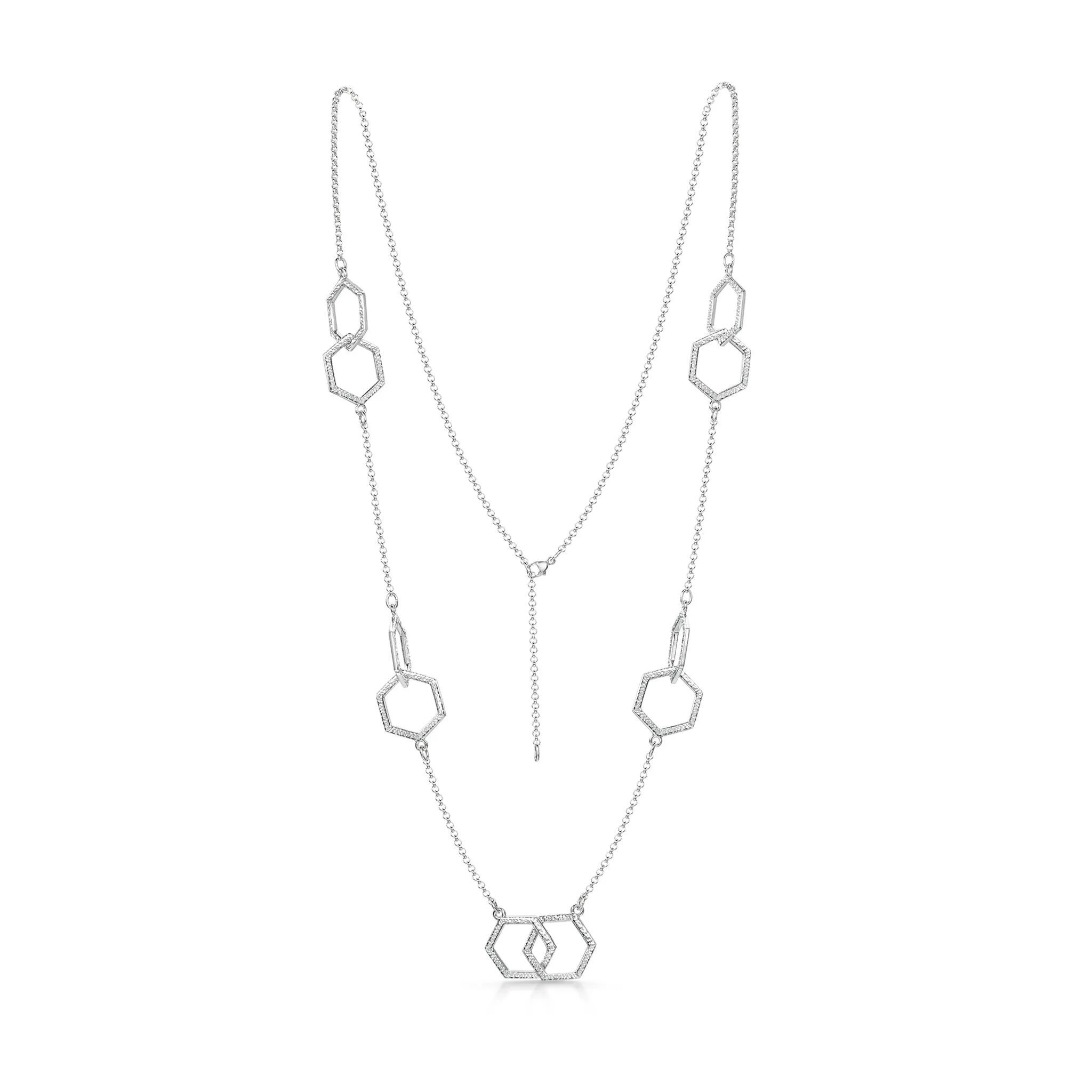 Honeycomb Small 10-link Chain Necklace in Sterling Silver