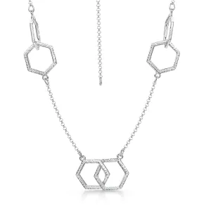 Honeycomb Small 10-link Chain Necklace in Sterling Silver