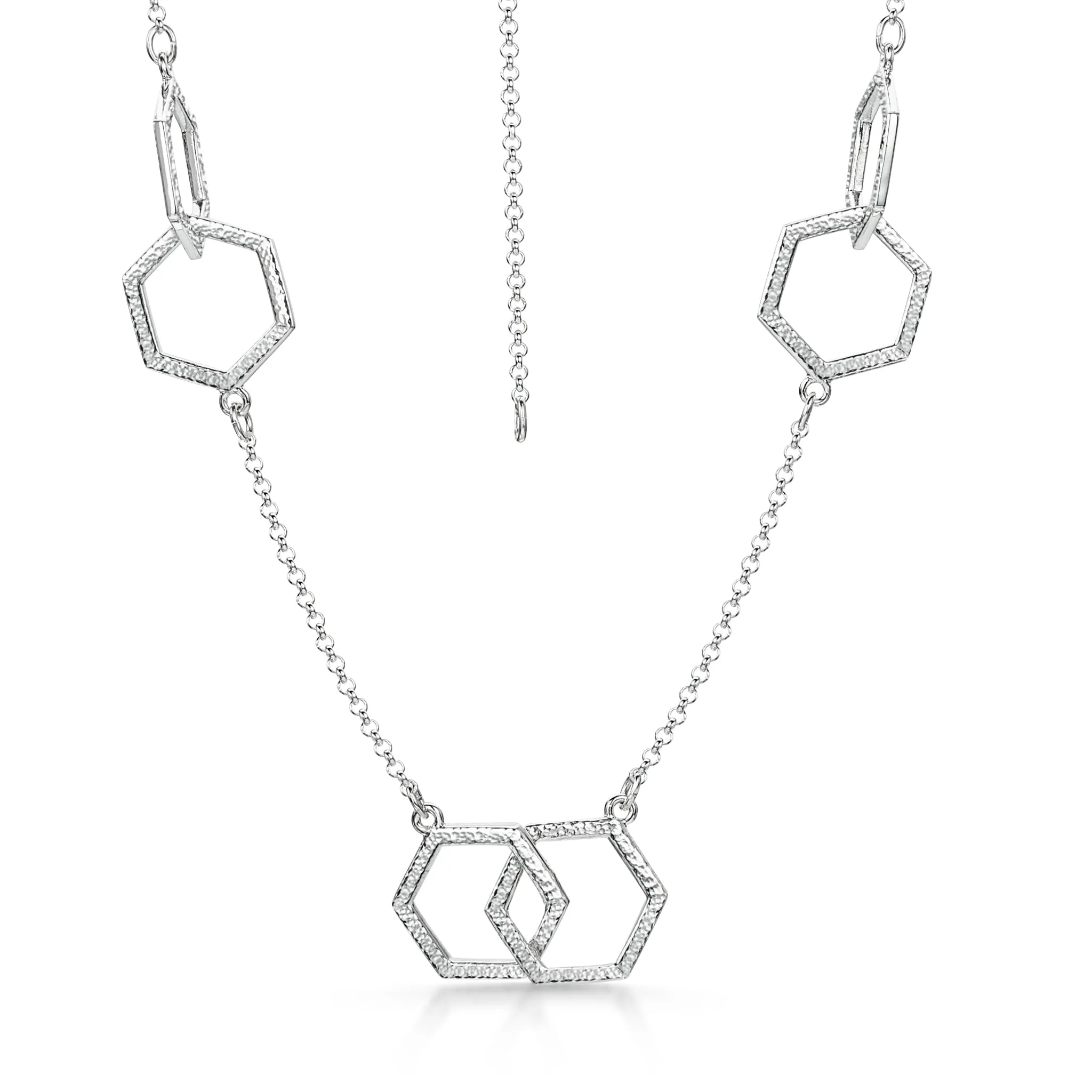 Honeycomb Small 10-link Chain Necklace in Sterling Silver