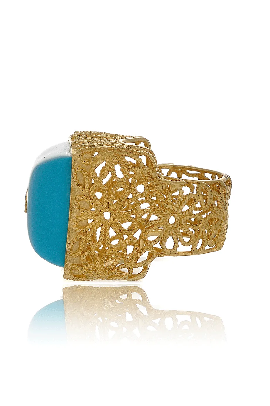 ISHARYA DAISY Filigree Light Blue Ring