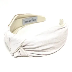 Ivory PU Leather Knotted Headband