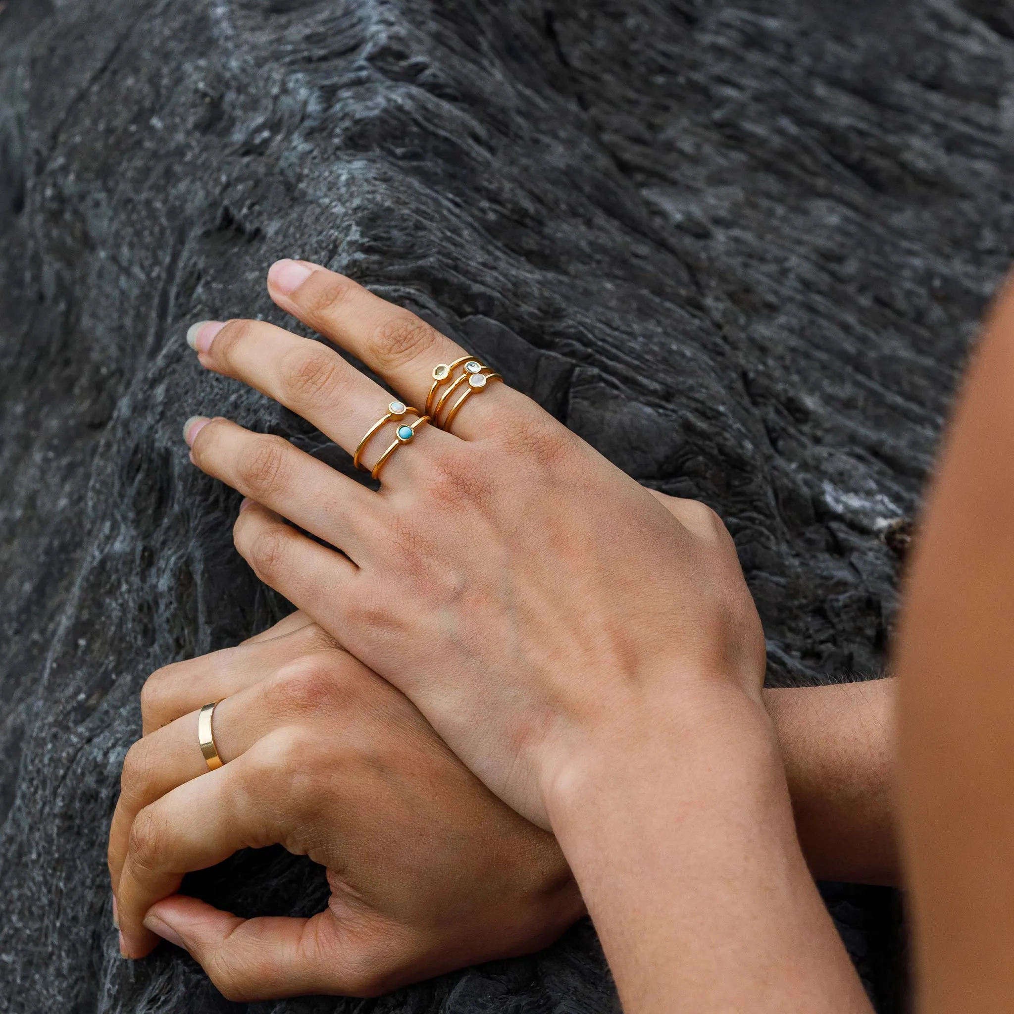 June Moonstone Mano Birthstone Ring