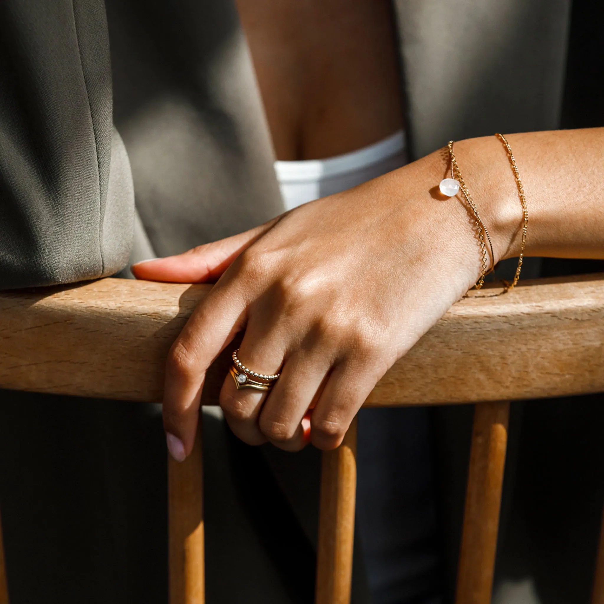 June Moonstone Mano Birthstone Ring