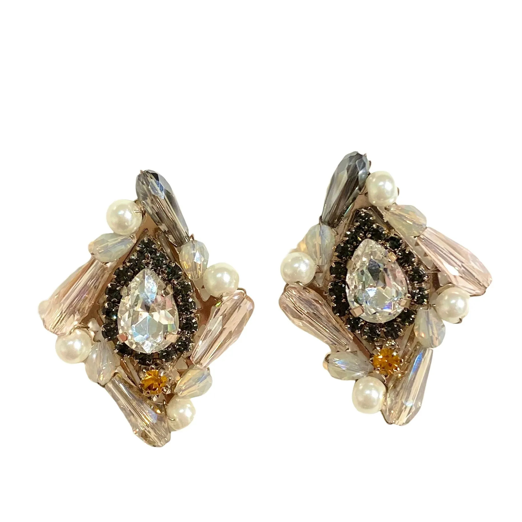 Karen Diamond Color Cluster Stud Earrings