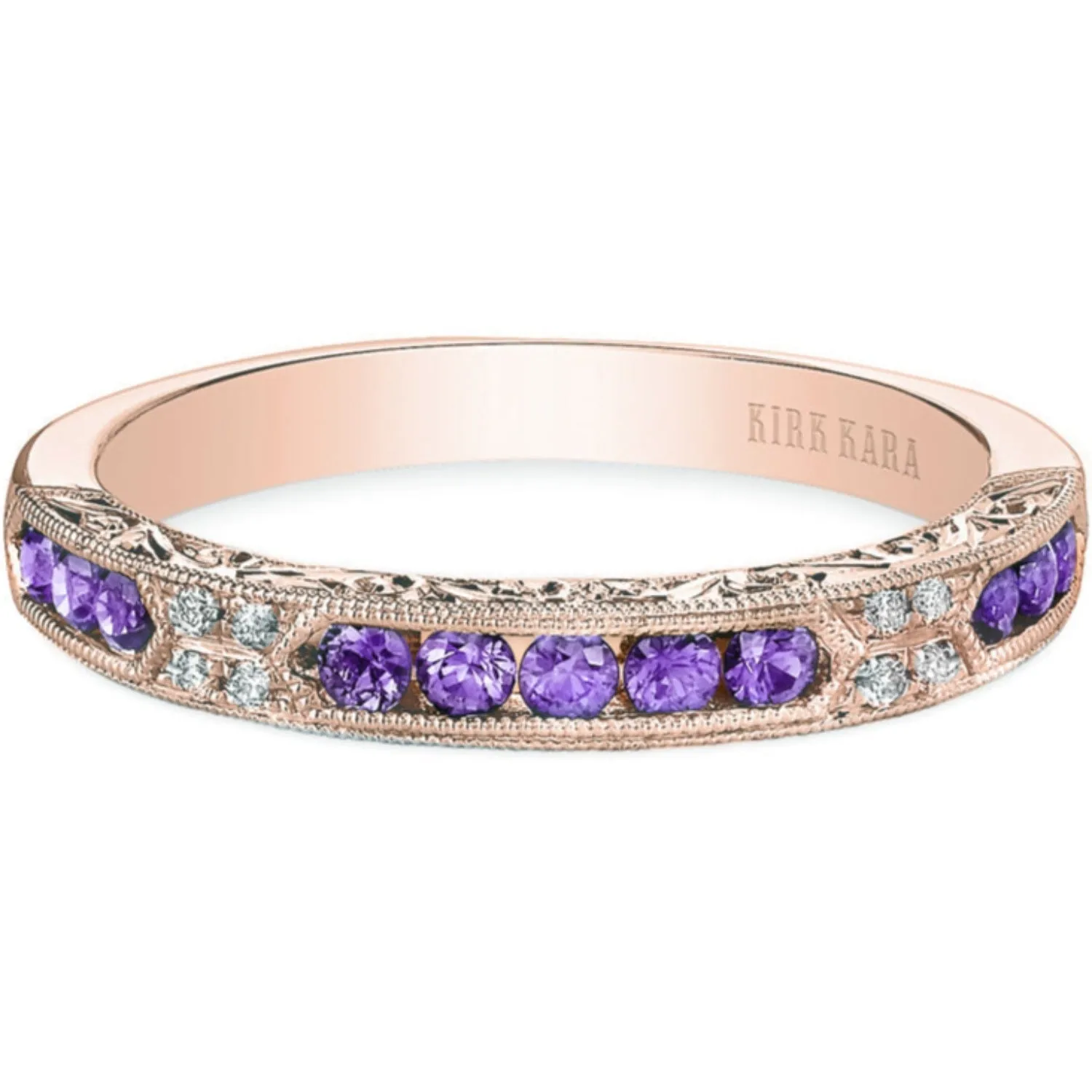 Kirk Kara "Charlotte" Channel Set Purple Amethyst Diamond Wedding Band