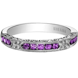 Kirk Kara "Charlotte" Channel Set Purple Amethyst Diamond Wedding Band