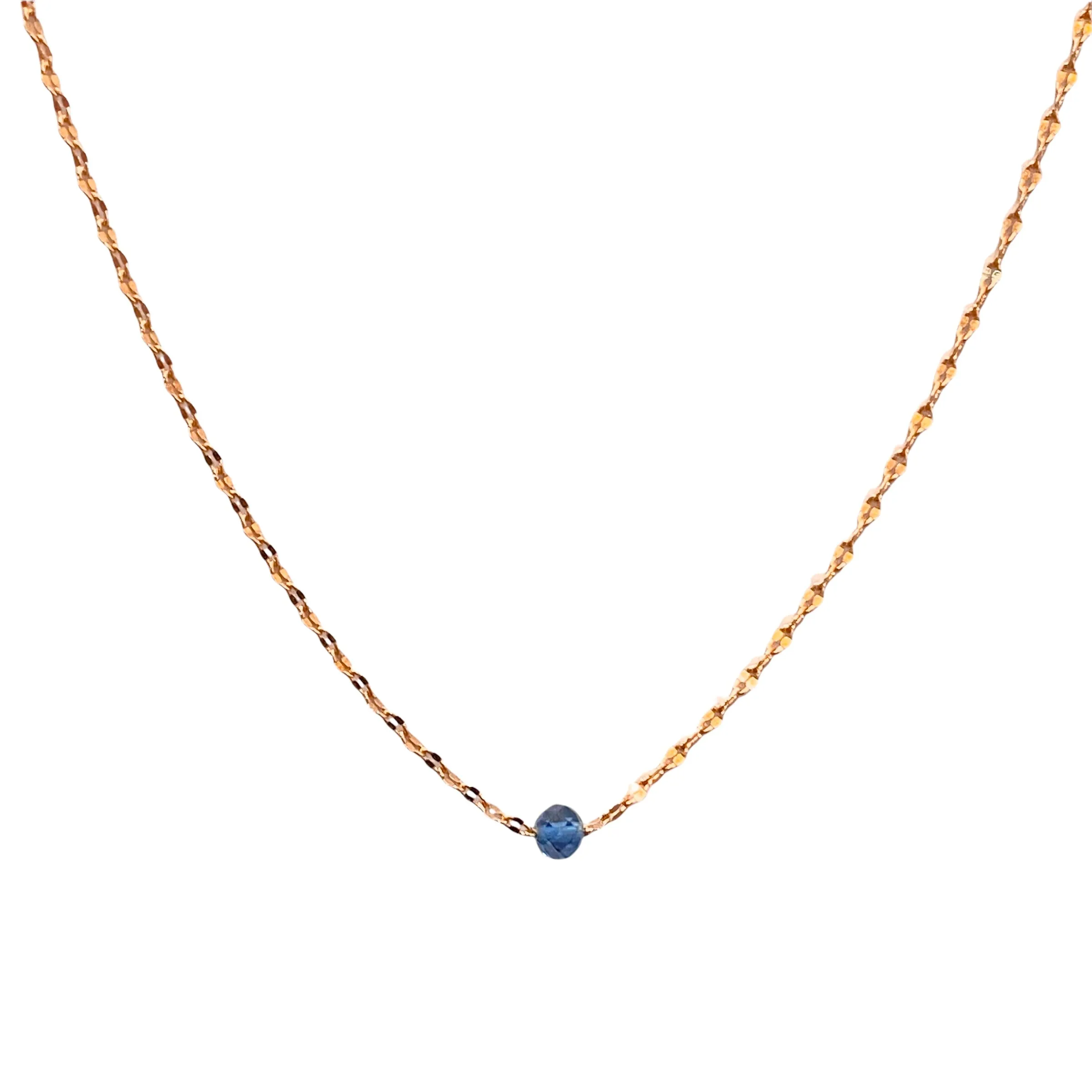 Kory CZ Sapphire Twist Necklace