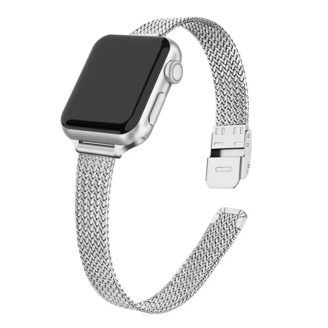 Ladies Metal Strap Ultra 10 9 8 7 6 Slim Milanese Bracelet Apple Watchband