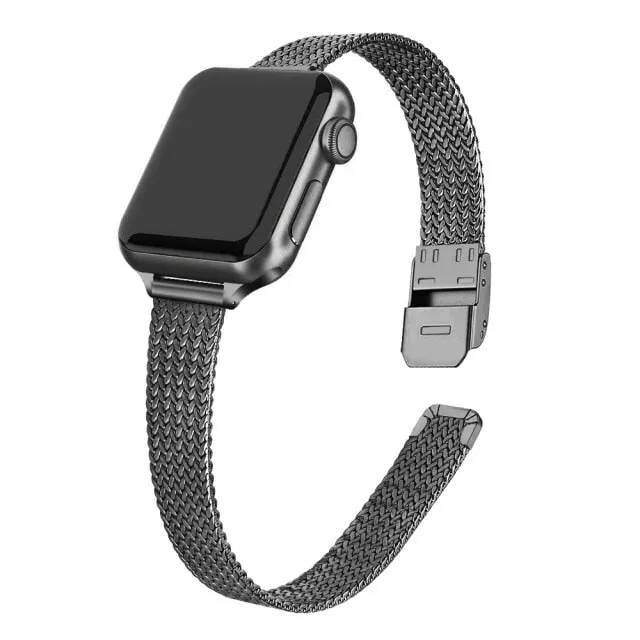 Ladies Metal Strap Ultra 10 9 8 7 6 Slim Milanese Bracelet Apple Watchband