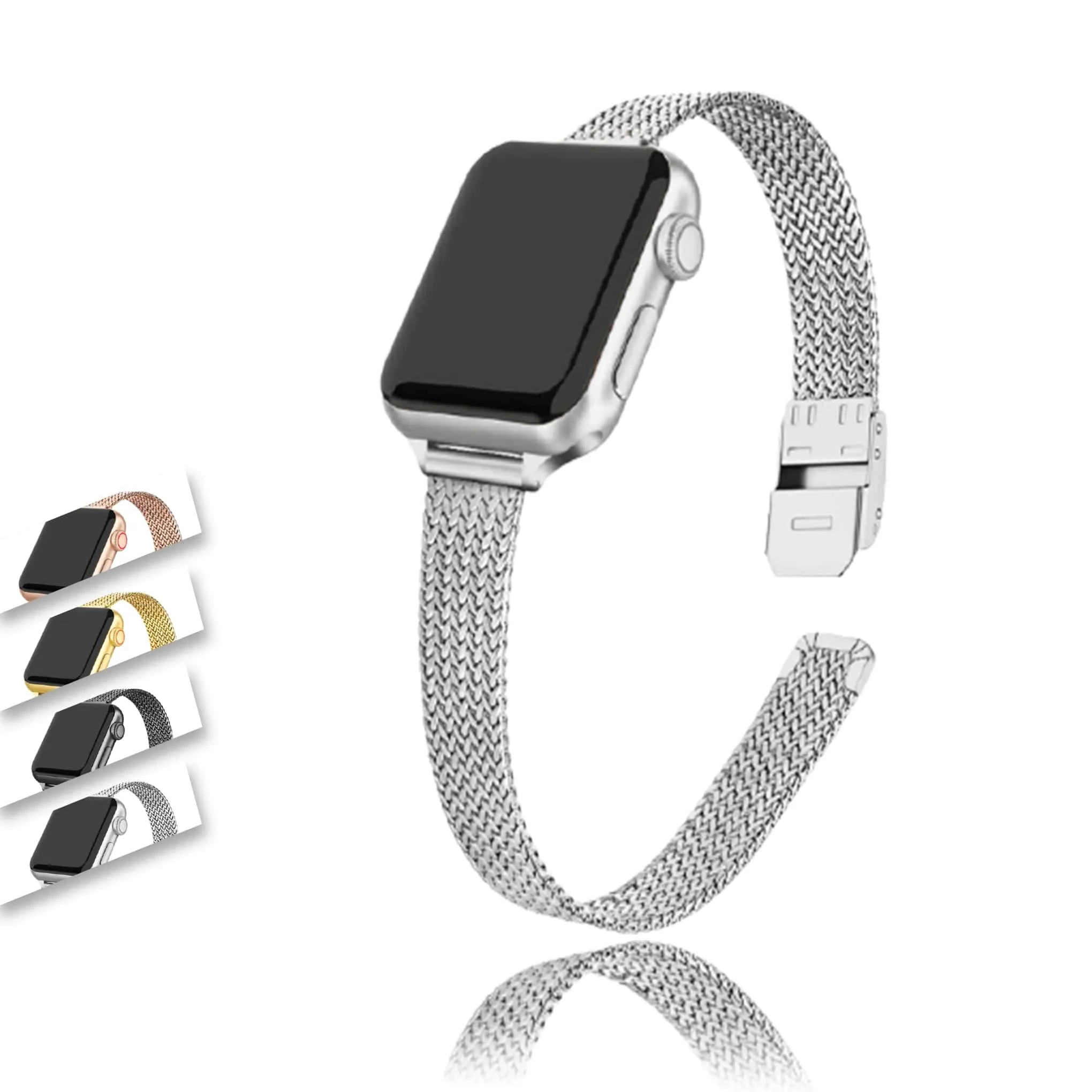 Ladies Metal Strap Ultra 10 9 8 7 6 Slim Milanese Bracelet Apple Watchband