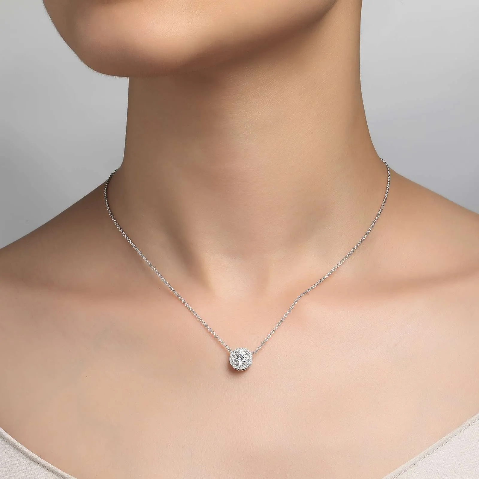 Lafonn Simulated Diamond 1.23ct Halo Necklace N0038CLP