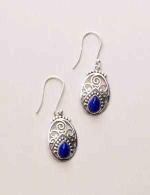 Lapis Lazuli Filigree Earrings