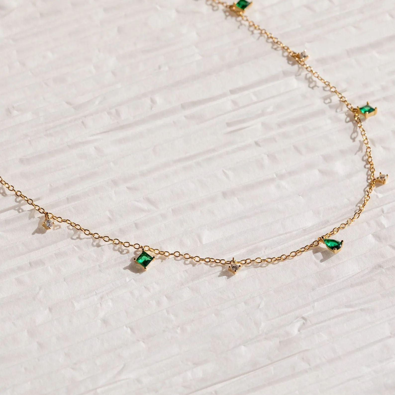 Larissa Emerald Station Necklace