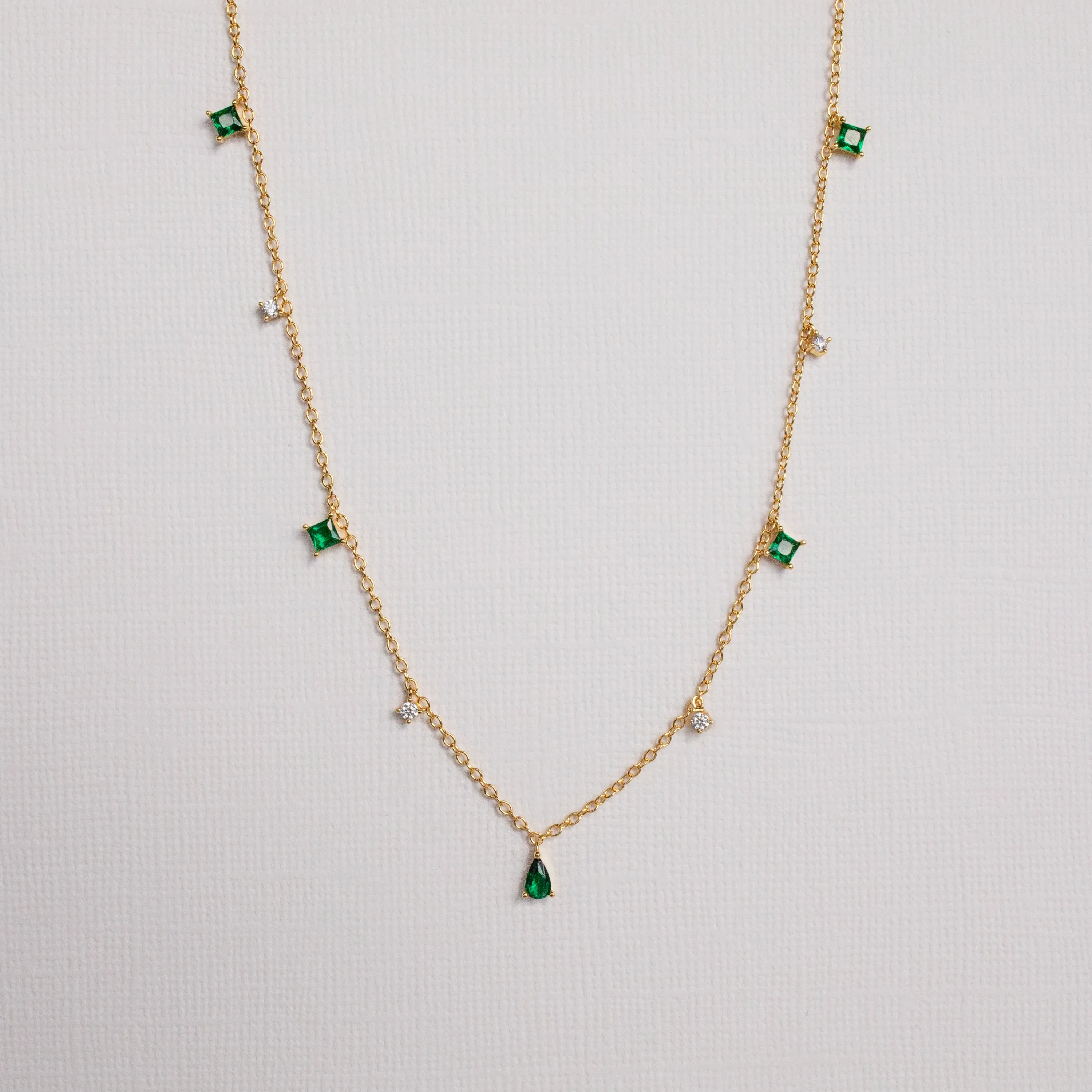 Larissa Emerald Station Necklace