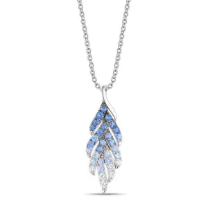 Le Vian Leaf Pendant featuring Denim Ombré Sapphires in 14K Vanilla Gold