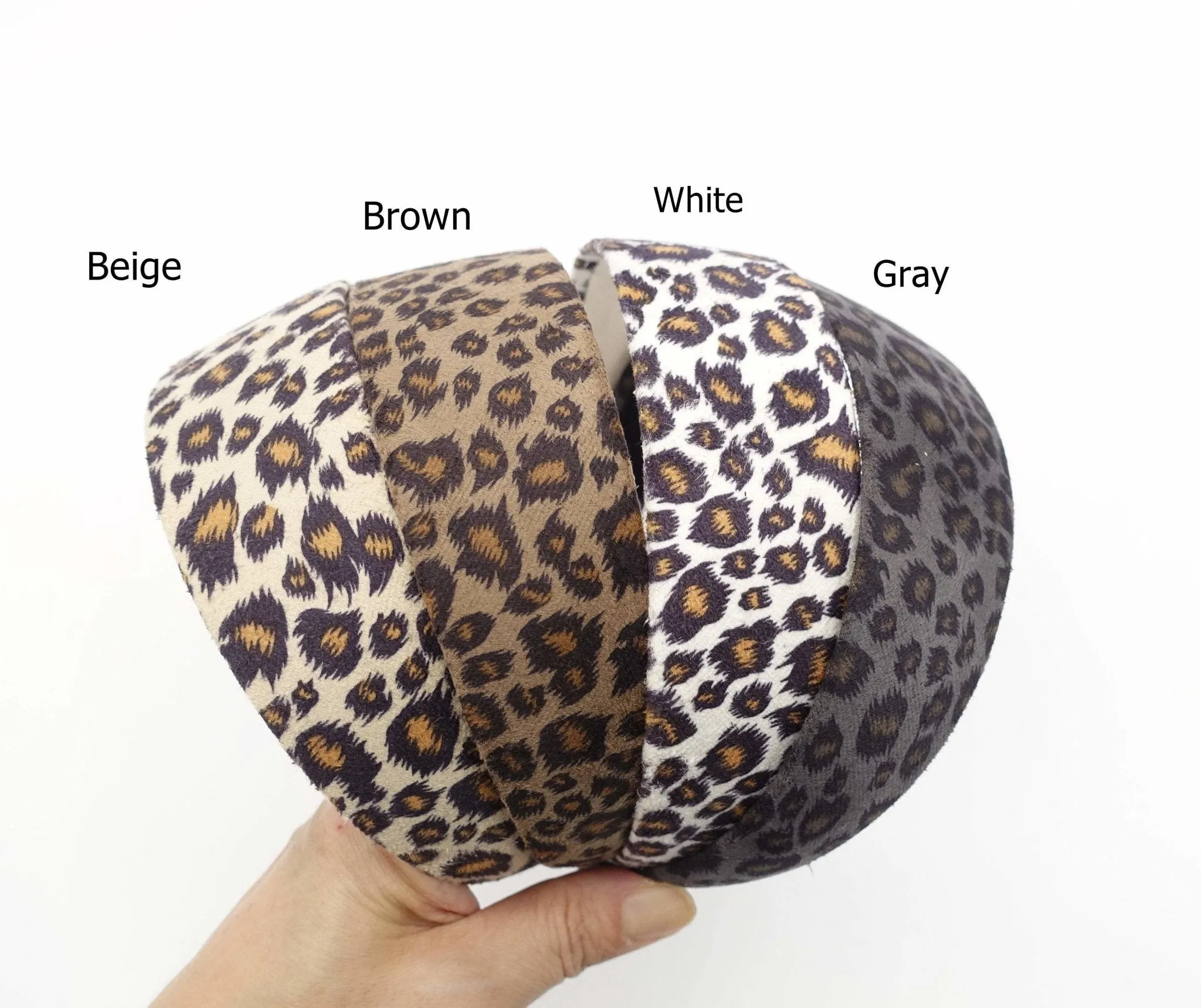 leopard print suede fabric hairband medium fashion animal print headband women hair accessory