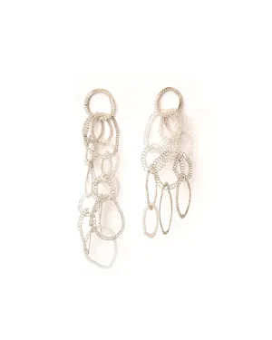 Long Chain Silver Filigree Earrings